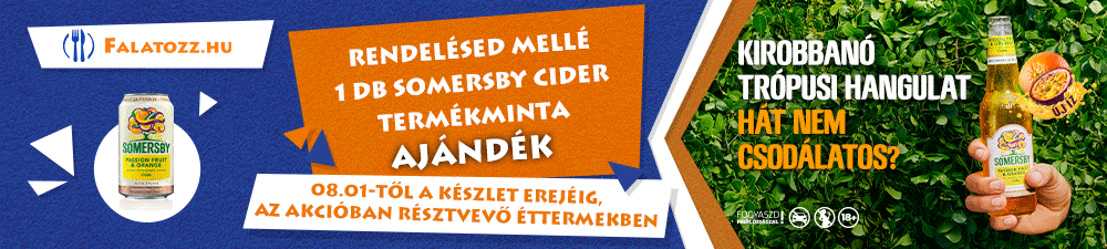 Csak a Falatozz.hu-n: ajándék 0,15l Somersby passiógyümölcs & narancs cider (a készlet erejéig, 18 éven felüli megrendelőknek)